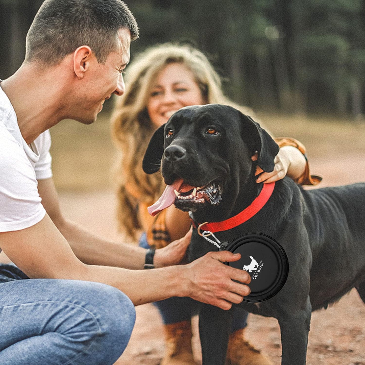 Travel-Friendly Collapsible Dog Bowls - 2-Pack Portable Water & Feeding Dishes with Carabiners, BPA Free