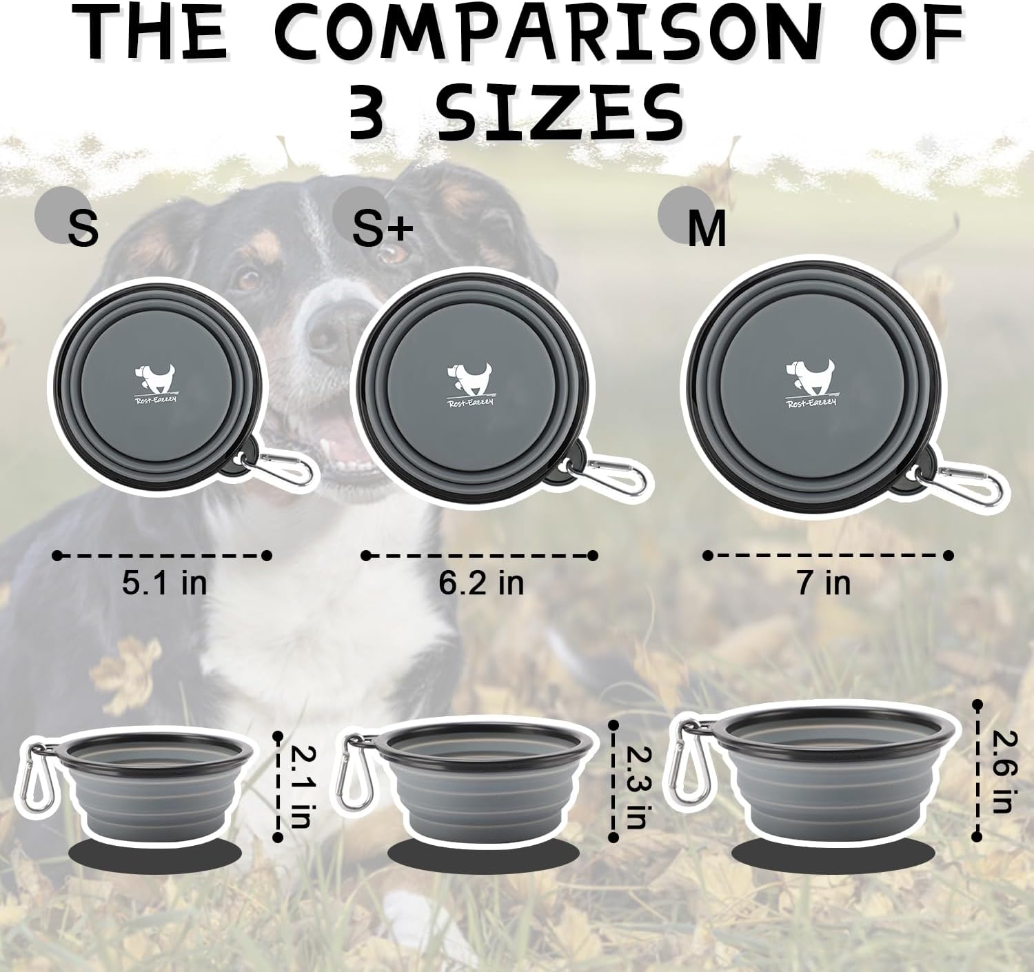 Travel-Friendly Collapsible Dog Bowls - 2-Pack Portable Water & Feeding Dishes with Carabiners, BPA Free