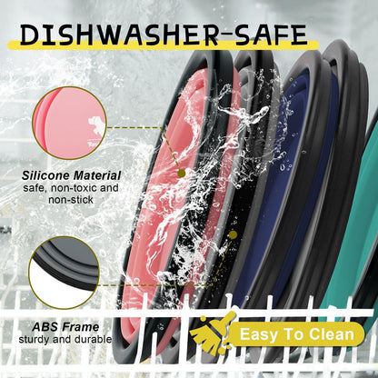 Travel-Friendly Collapsible Dog Bowls - 2-Pack Portable Water & Feeding Dishes with Carabiners, BPA Free